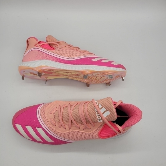 Adidas Icon 5 Bounce 'Breast Cancer Awareness Baseball Cleats Men 17 Shoes  NEW - Picture 12 of 14